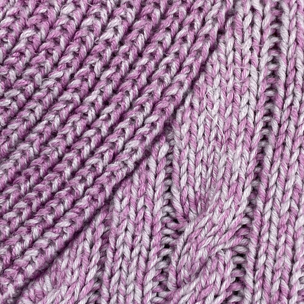 LL BEAN Cardigan Womens L Sweater Button Up Ribbed Cable Knit Cotton Purple - Picture 4 of 11